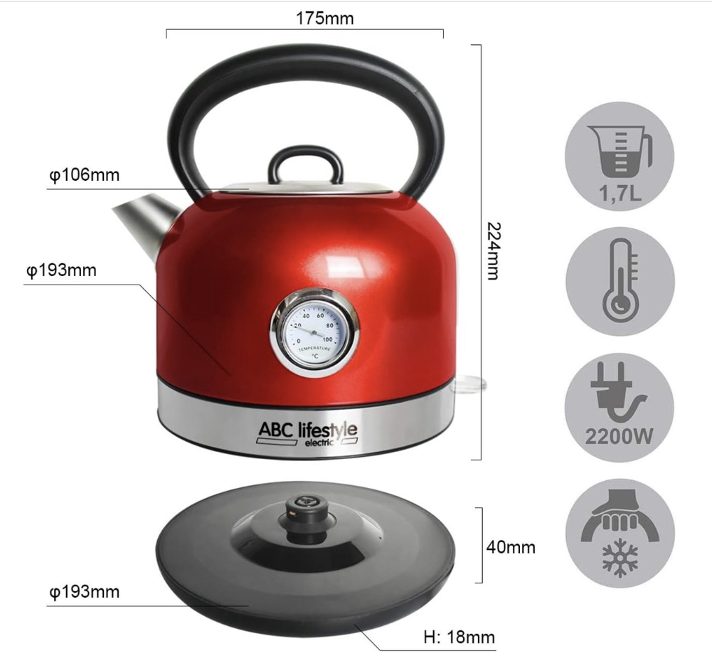 ABC Lifestyle Stainless Steel Electric Kettle