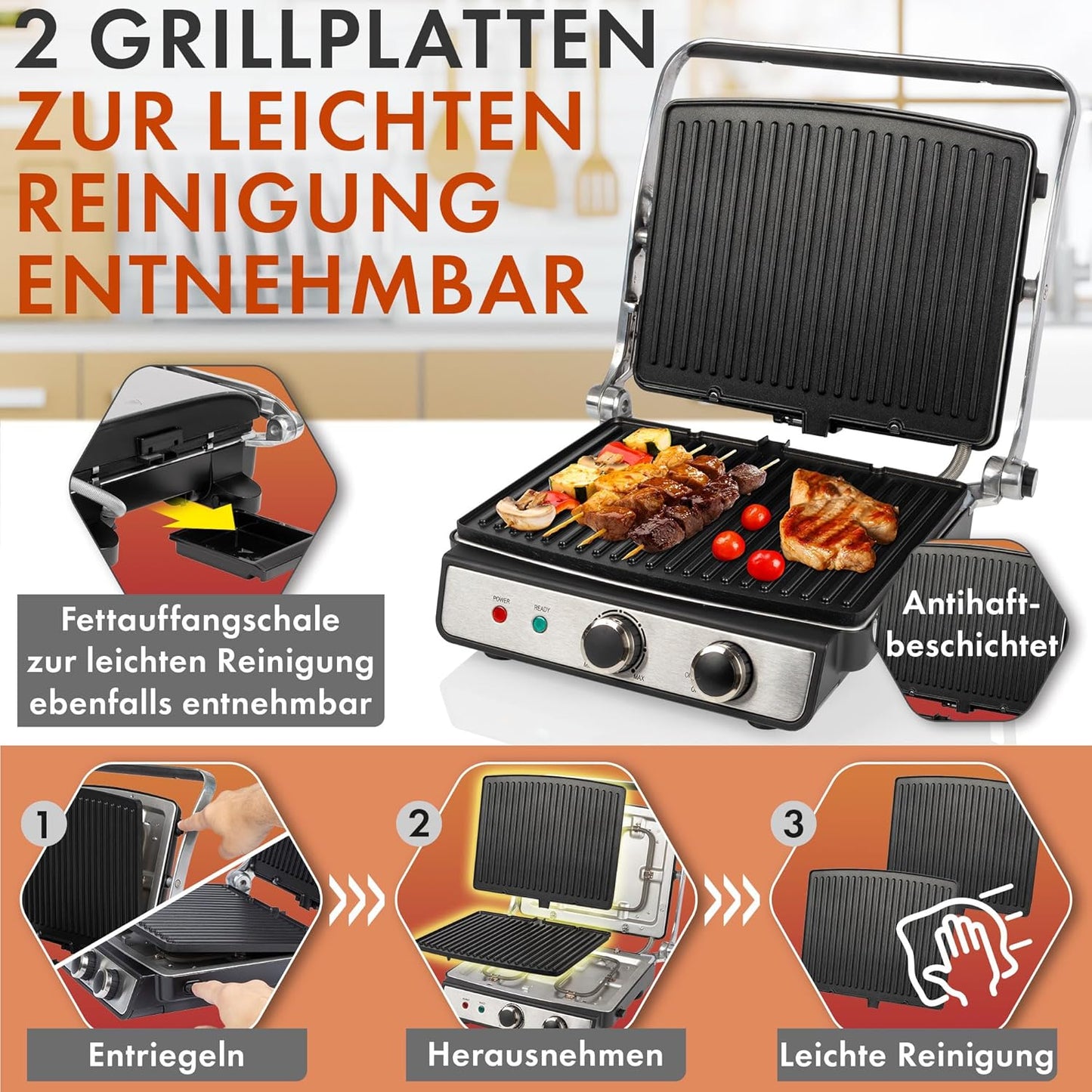 ProfiCook Electric Contact Grill 2000W