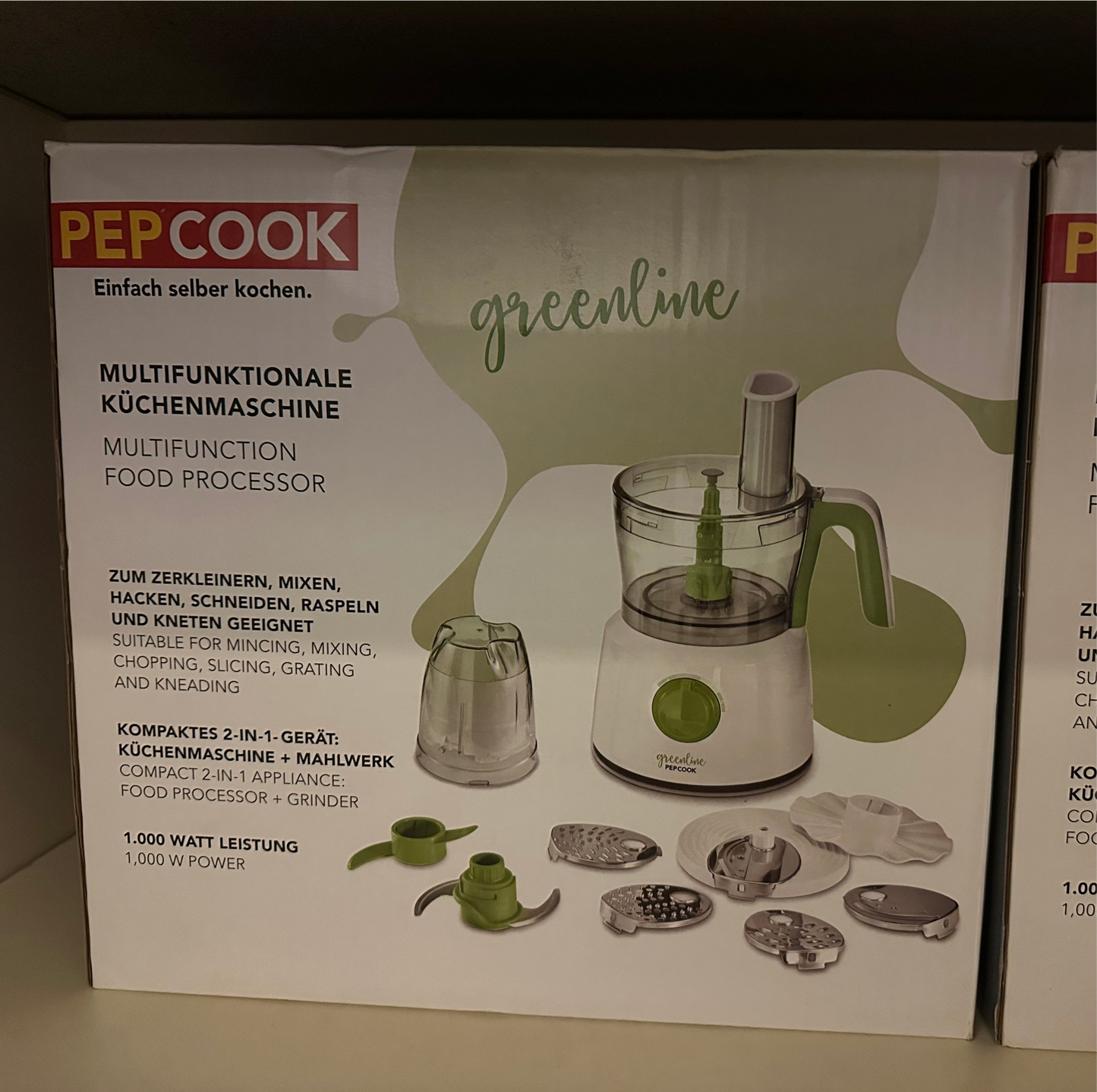 Pepcook Food Processor 2-in-1 1000W