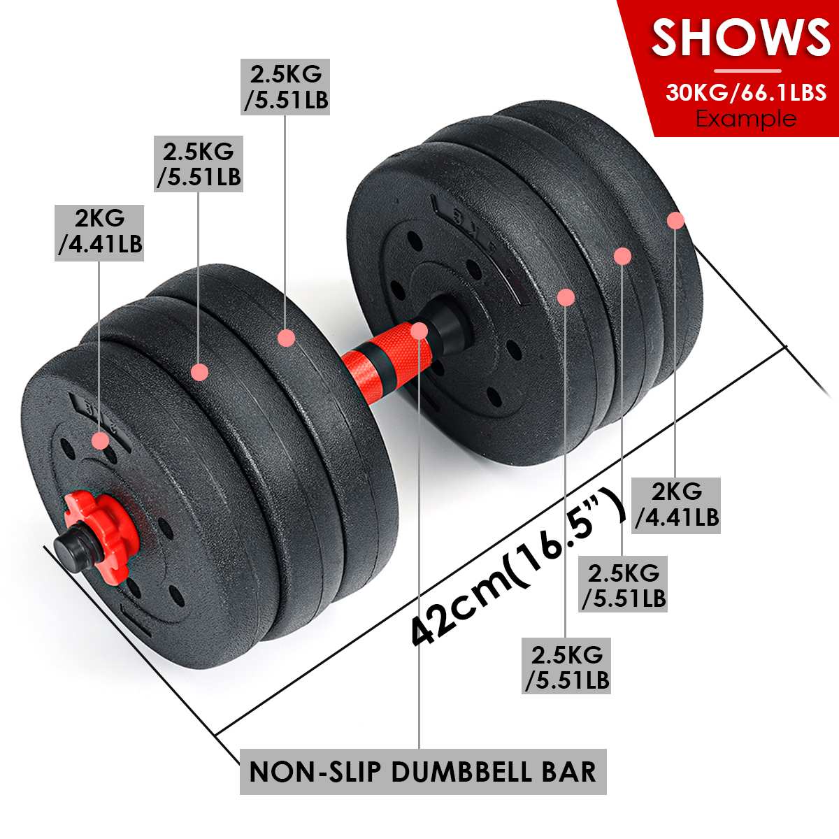 Dumbells barbel 30kg
