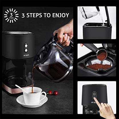 Retro filter coffee machine with permanent filter