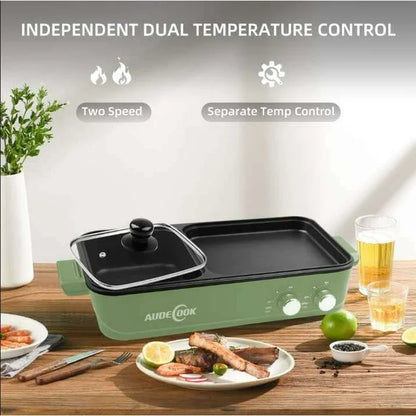 AudeCook 2 In 1 Griddle and Hot Pot