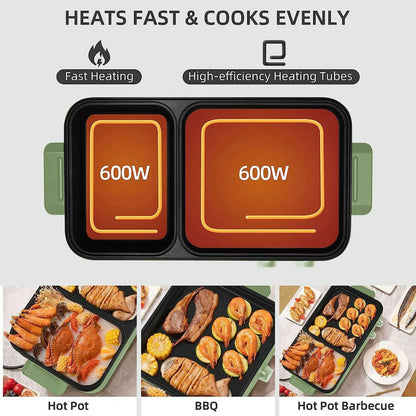 AudeCook 2 In 1 Griddle and Hot Pot