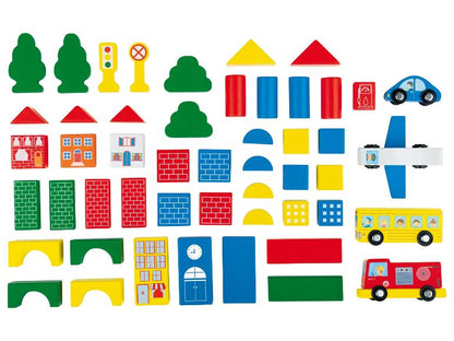 Playtive wooden building blocks bucket