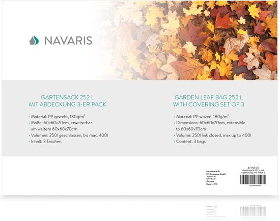 Navaris reusable garden trash bag 250 liters - Set of 3