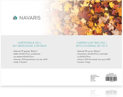 Navaris reusable garden trash bag 250 liters - Set of 3