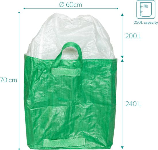 Navaris reusable garden trash bag 250 liters - Set of 3