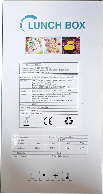 XREXS Electric Lunch Box 75W, 1.8L