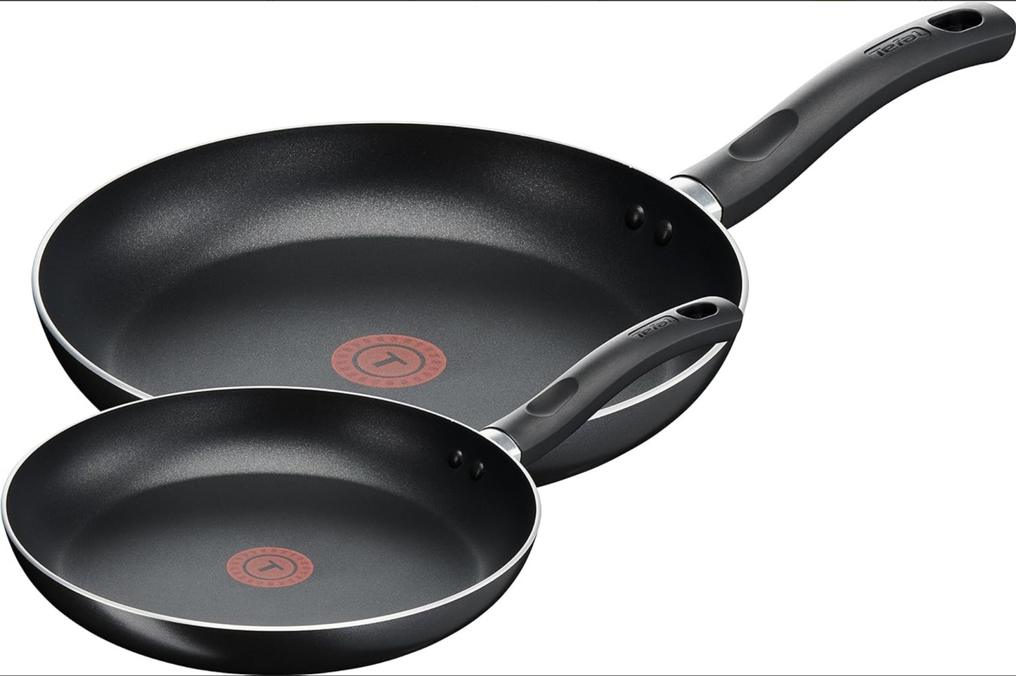 TEFAL Elegance Set of 2 Frying pans 24cm & 28cm Black Titanium Force x2