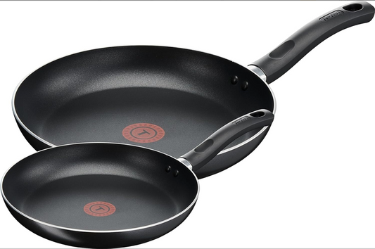 TEFAL Elegance Set of 2 Frying pans 24cm & 28cm Black Titanium Force x2